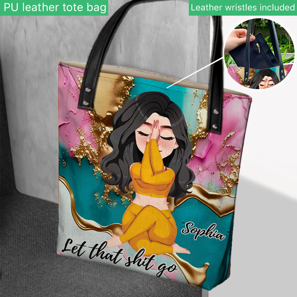 Let That Shit Go - Personalized Yoga Tote Bag