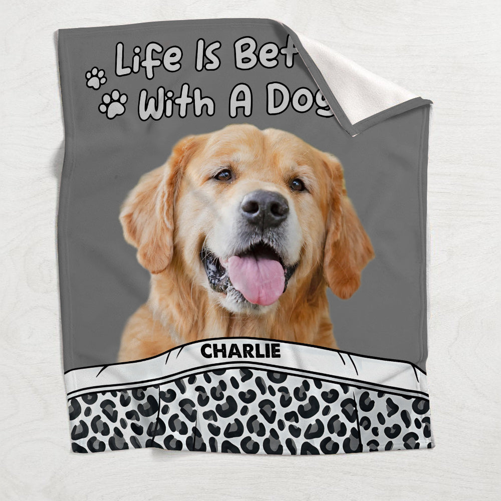 Life Is Better With Dogs/Cats - Personalized Dog Blanket