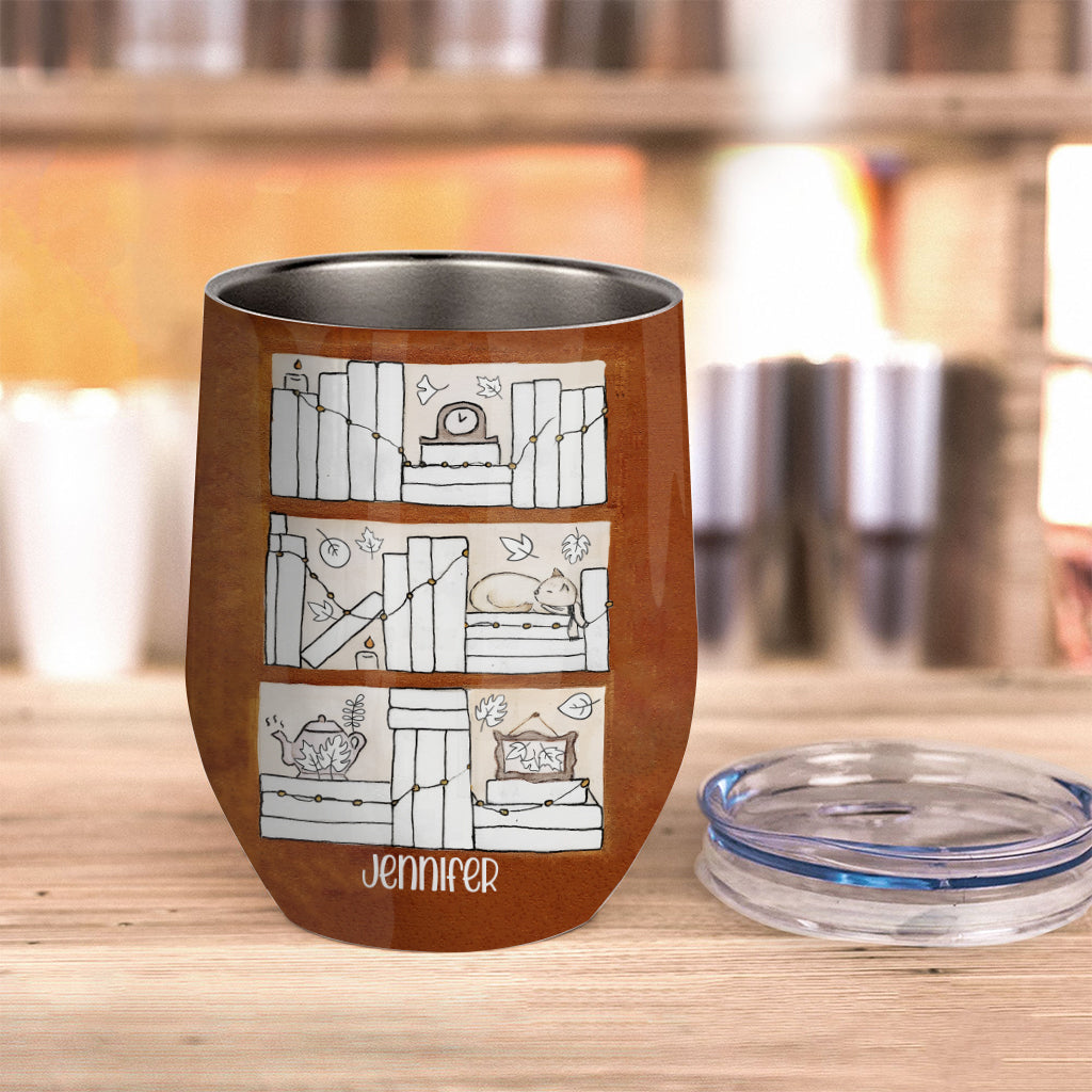 Four Seasons Reading Tracker - Personalized Book Wine Tumbler