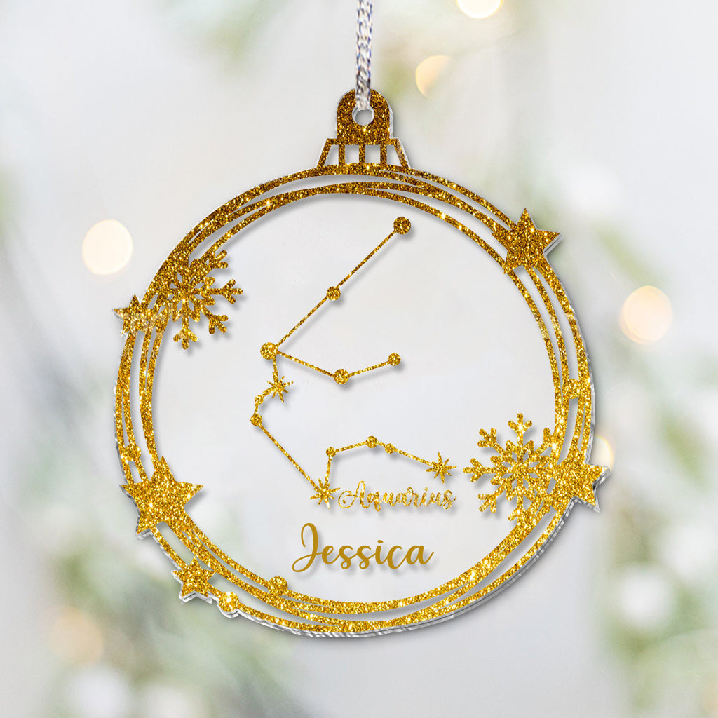 Zodiac Sign Ornament - Personalized Horoscope Transparent Ornament