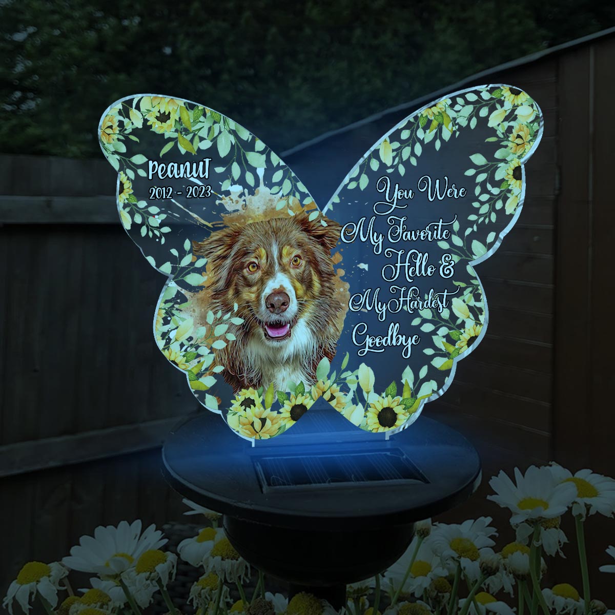 Wenn Liebe dich hätte retten können – Personalisierte Solar-Gartenleuchte für Hunde