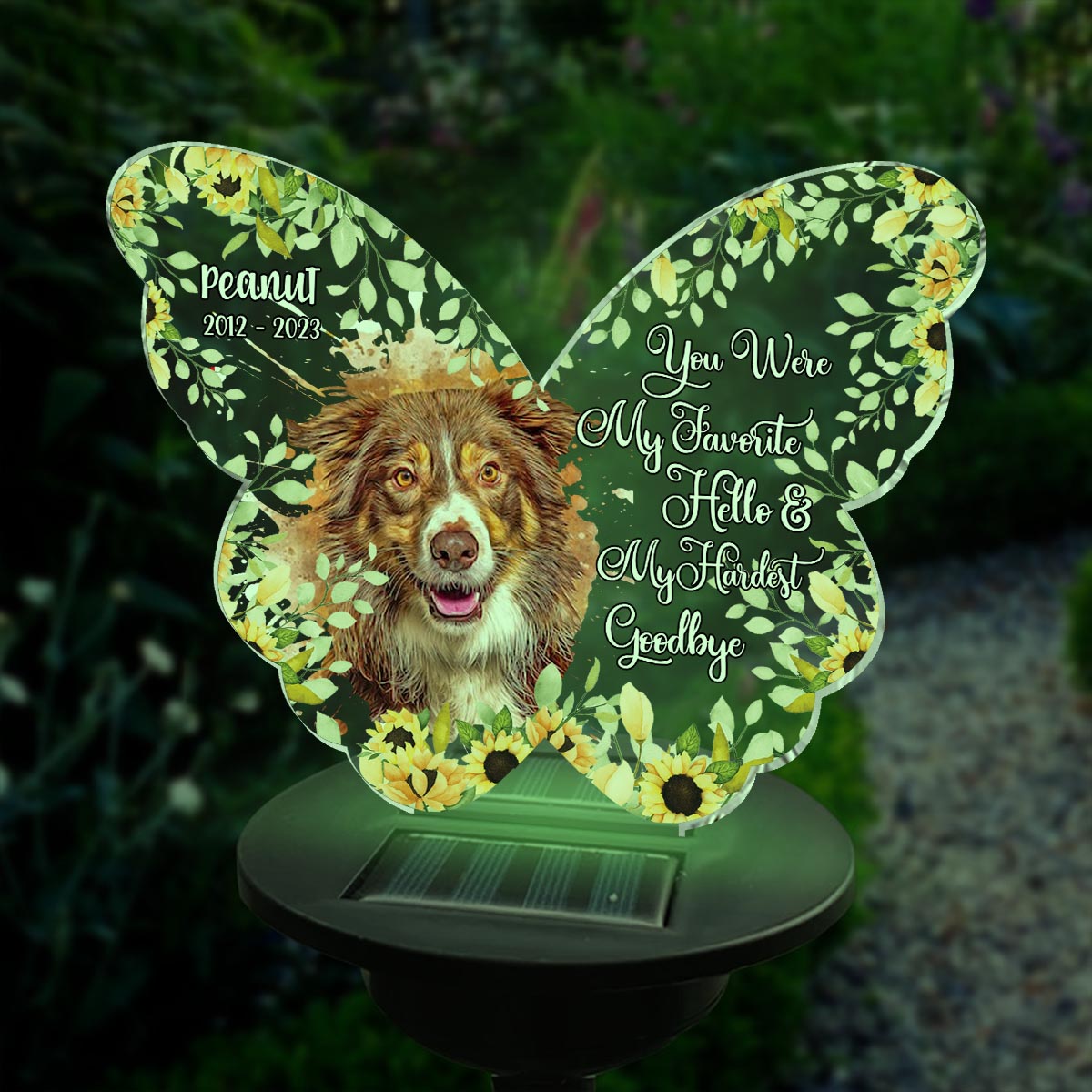 Wenn Liebe dich hätte retten können – Personalisierte Solar-Gartenleuchte für Hunde