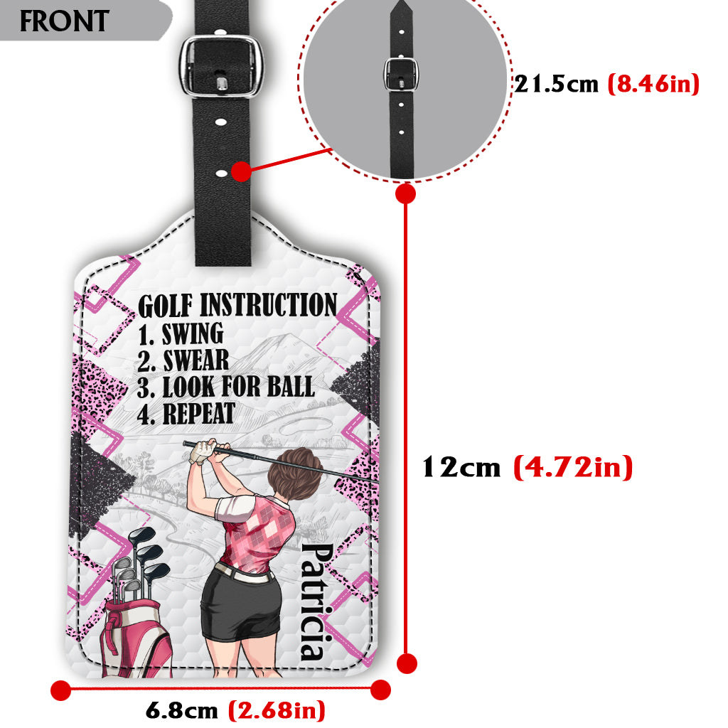 Just a girl - Personalized Golf Leather Luggage Tag