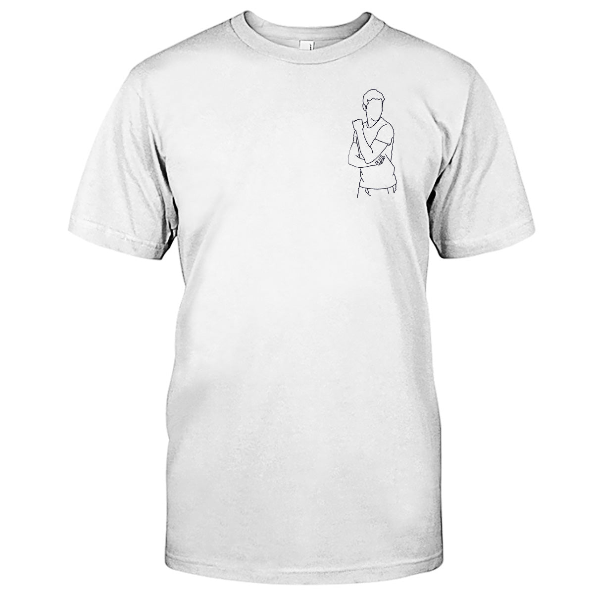 Custom Line Art - Personalized grandson Embroidered T-shirt