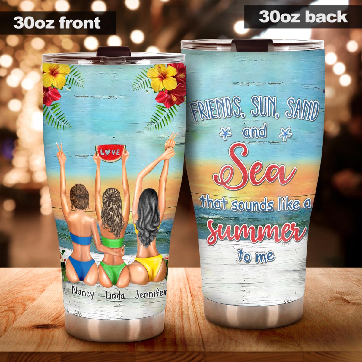 Je t'aime jusqu'à la plage et retour - Cadeau pour ma meilleure amie - Gobelet personnalisé