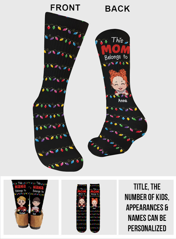 This Mom/ Grandma Belongs To - Gift for grandma, mom - Personalized Socks