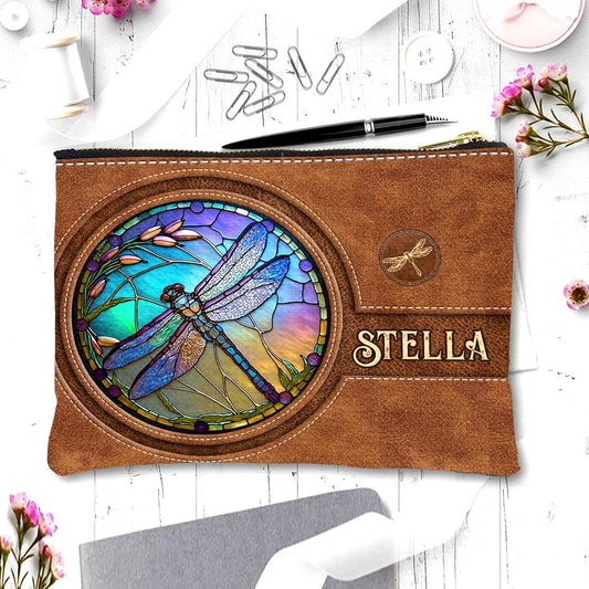 Pochette libellule personnalisée en vitrail