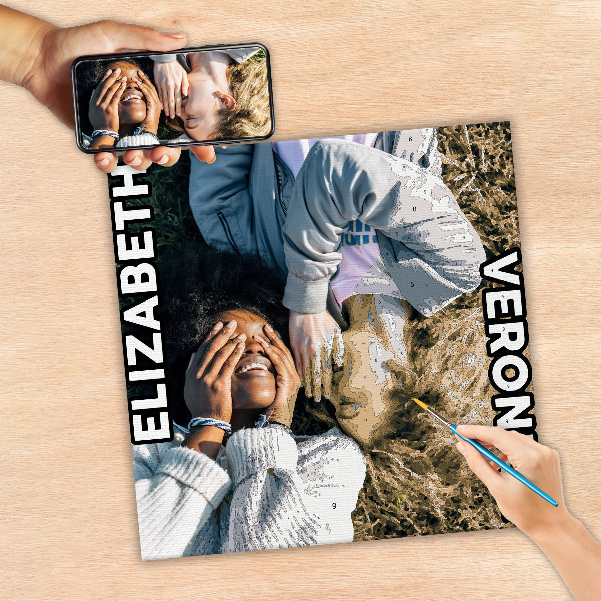 BFF Forever - Kit de peinture par numéros personnalisé pour meilleure amie