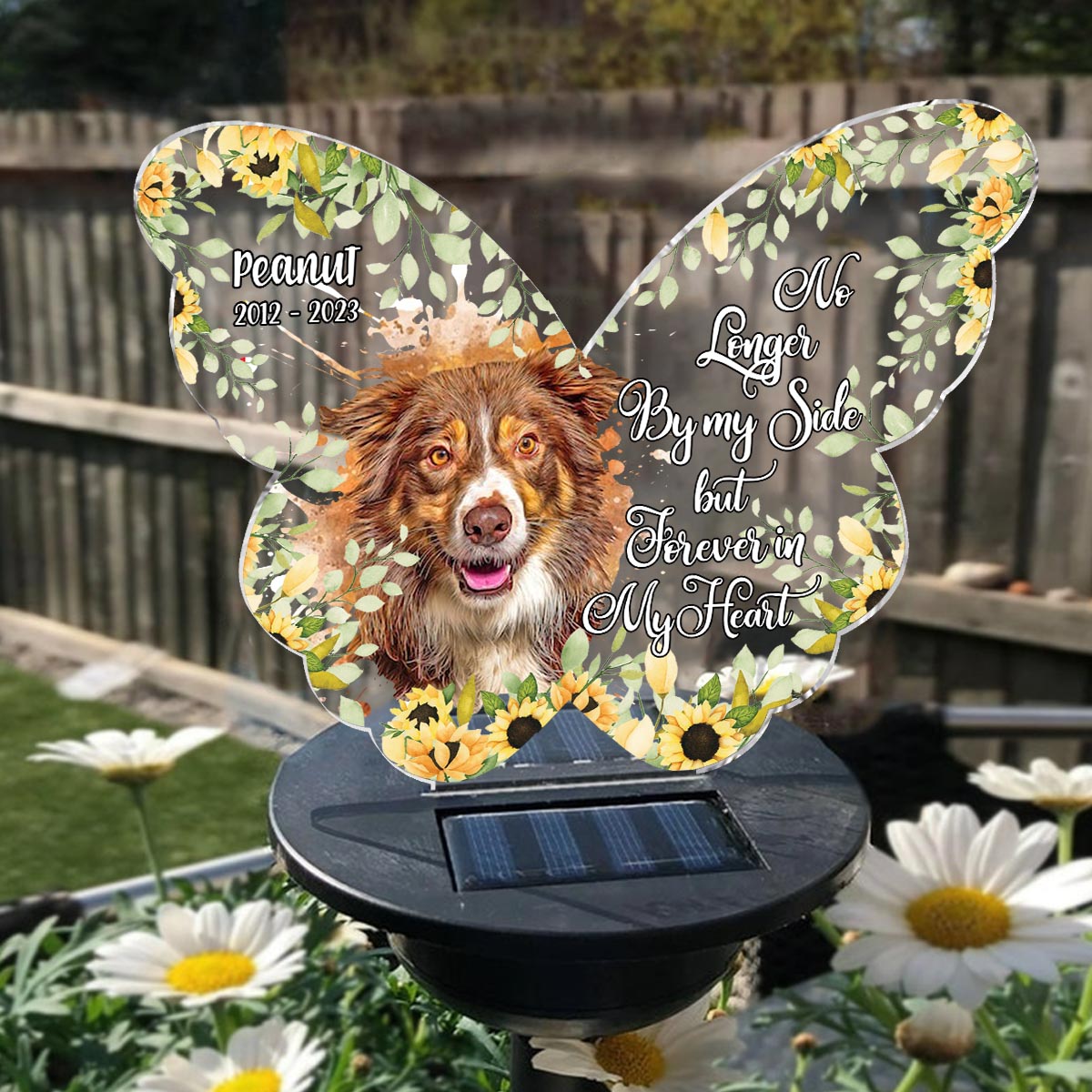 Si l'amour avait pu te sauver - Lampe solaire personnalisée pour jardin pour chien