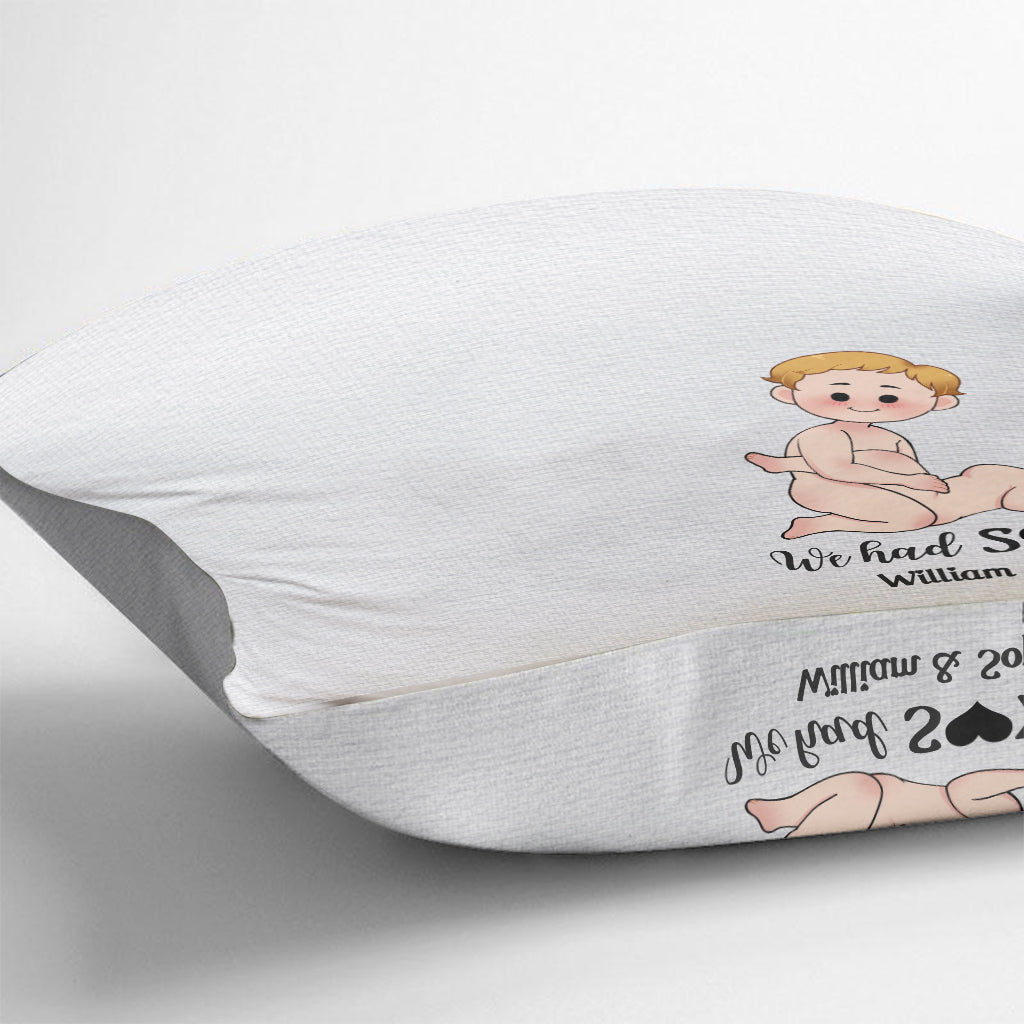 We Did It Here - Personalized Couple Throw Pillow