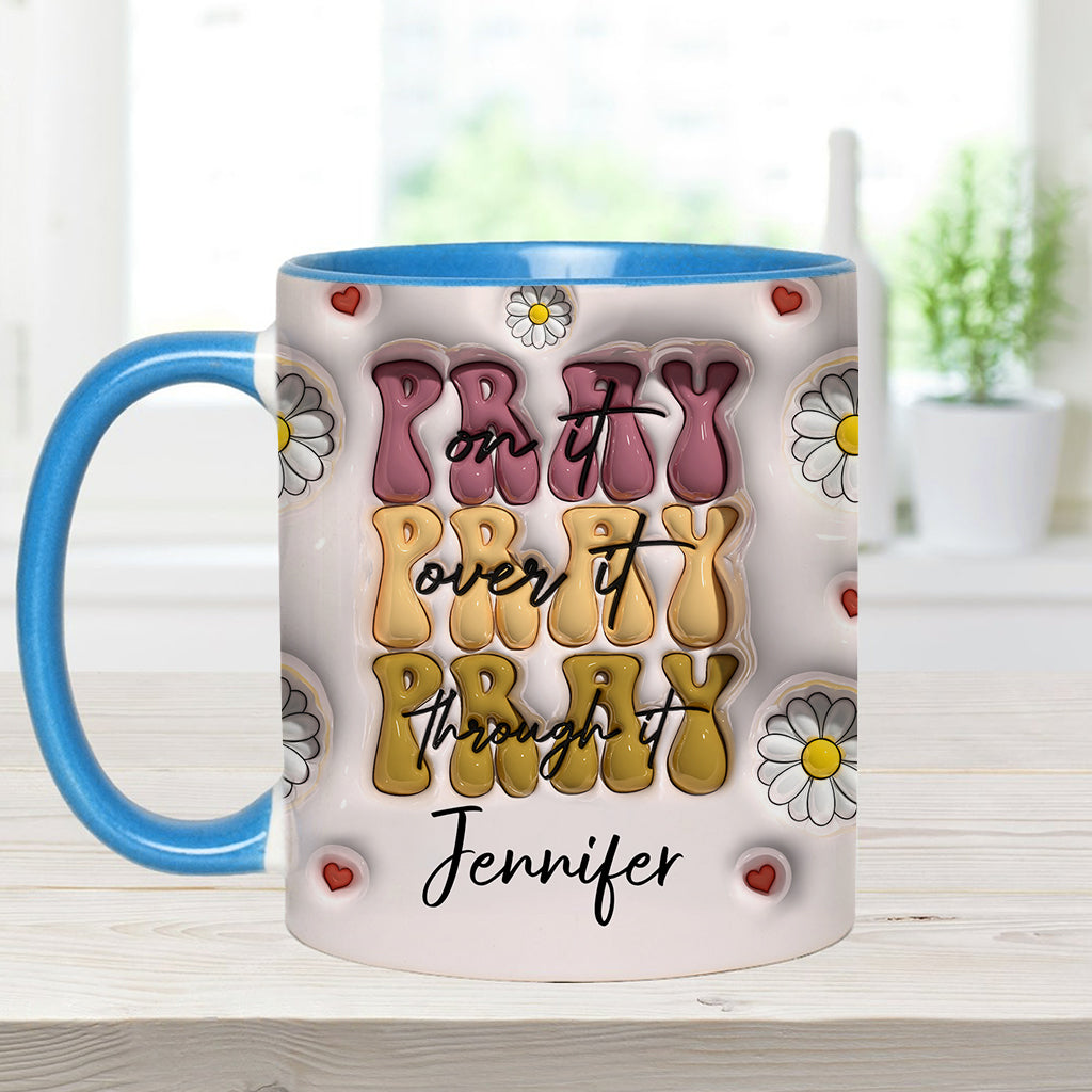 Pray On It - Personalized Christian Accent Mug