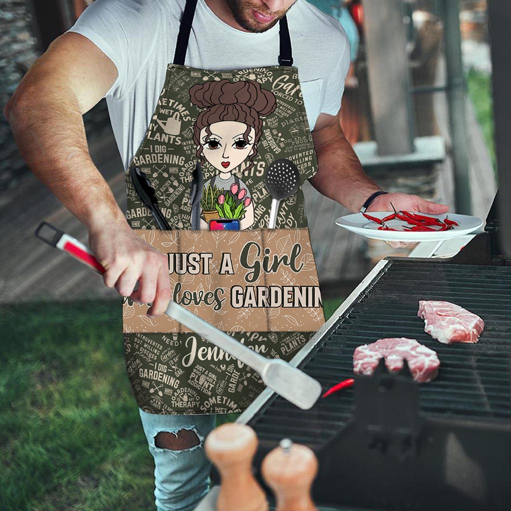 Just A Girl Who Loves Gardening - Personalized Gardening Apron