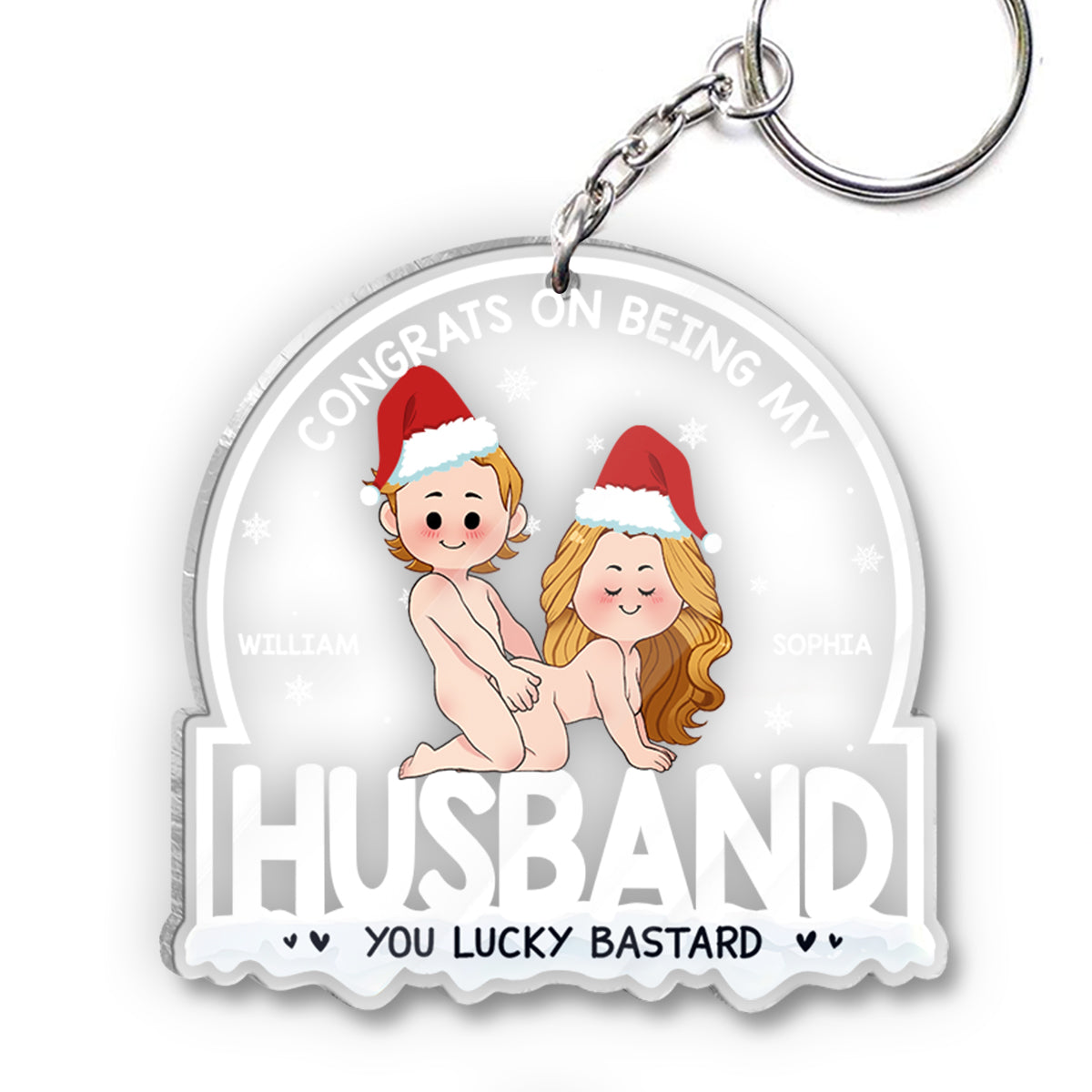 Congrats On Being My Husband - Personalized Couple Keychain