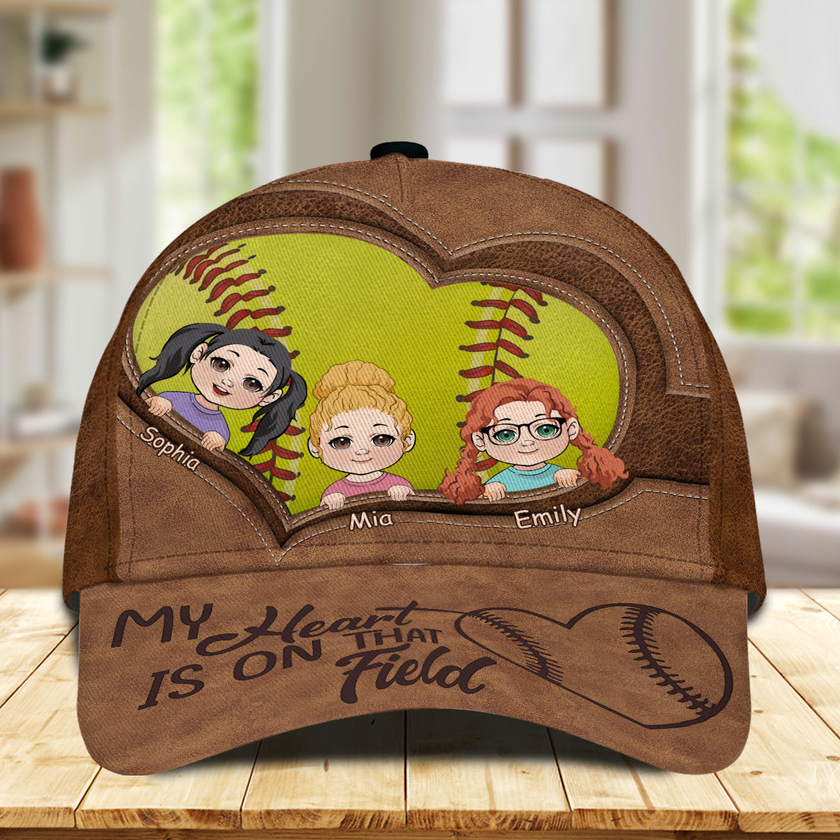 My Heart Is On That Field - Personalized Softball Classic Cap