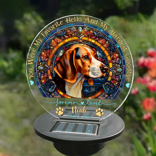 Tu étais mon préféré Bonjour - Lampe solaire de jardin personnalisée pour chien