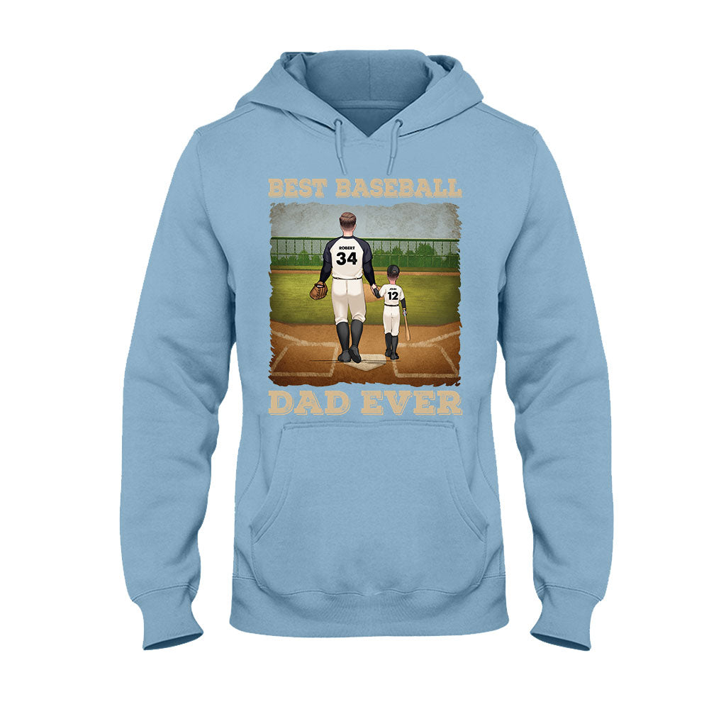 Best Baseball Dad Ever - Personalized Baseball T-shirt & Hoodie