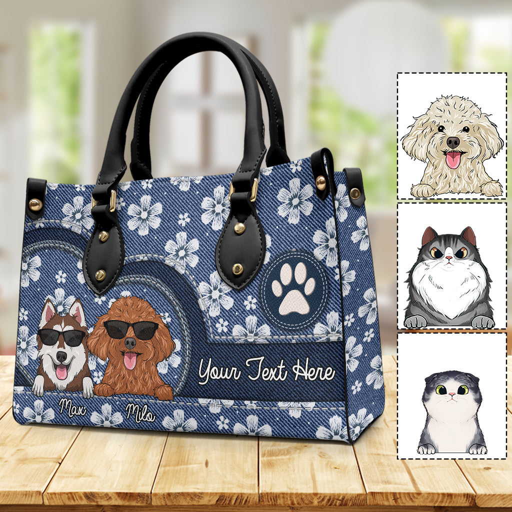Best Dog Mom/ Cat mom Ever - Gift for dog lovers, cat lover - Personalized Leather Handbag