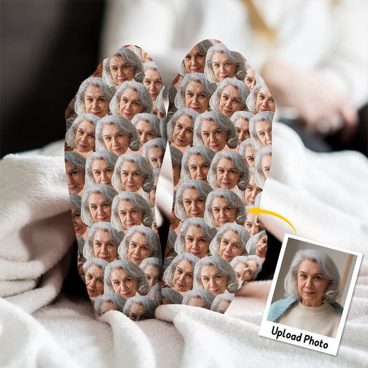 Customizable Printed Face - Personalized Grandma Socks