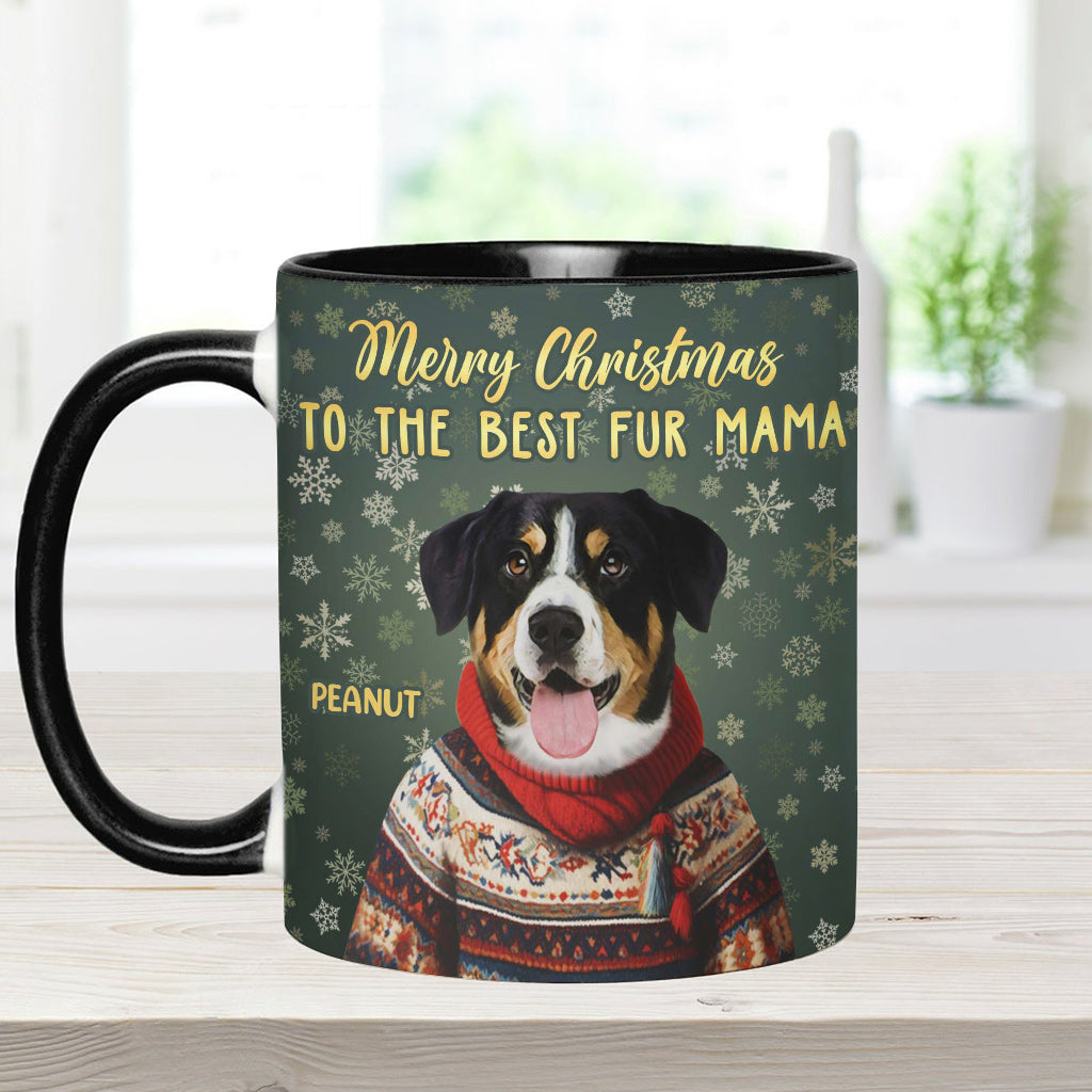 Personalized Christmas Pet Portrait - Gift for dog lovers, dog lover, cat lover - Personalized Accent Mug