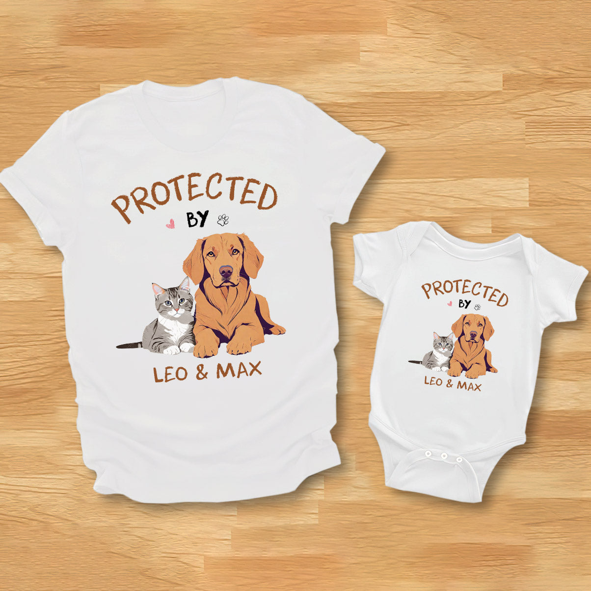 Individuell gestaltetes Haustierfoto im Cartoon-Stil – Geschenk für Neugeborene – Personalisierter Babybody