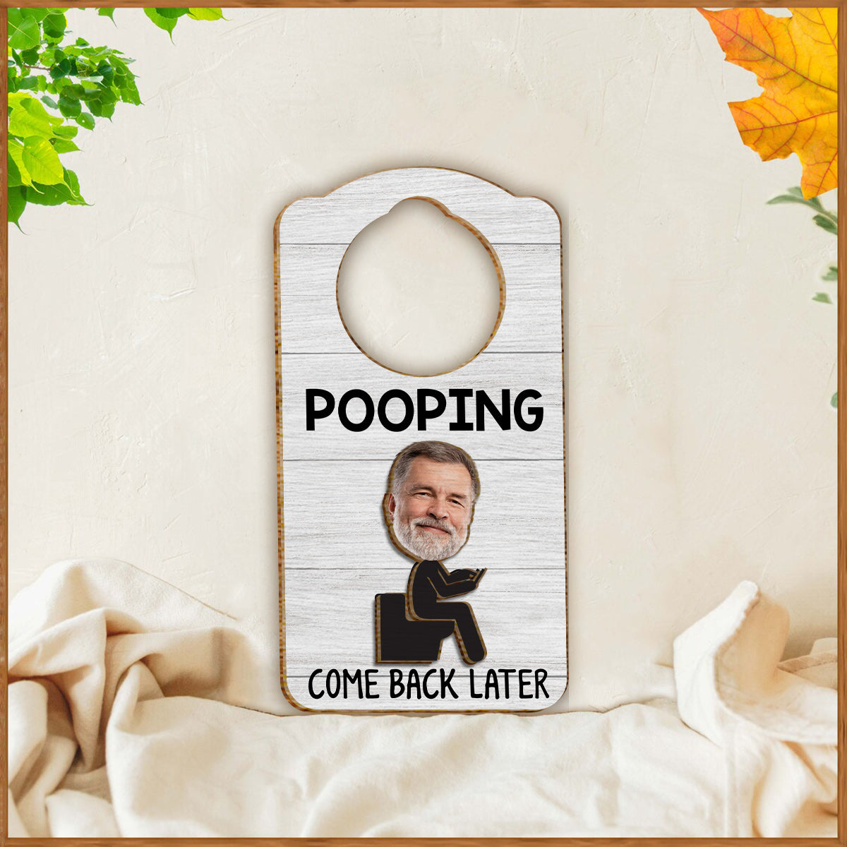 Funny Bathroom Sign - Personalized Father 2 Layered Wood Sign / Wood Plaque