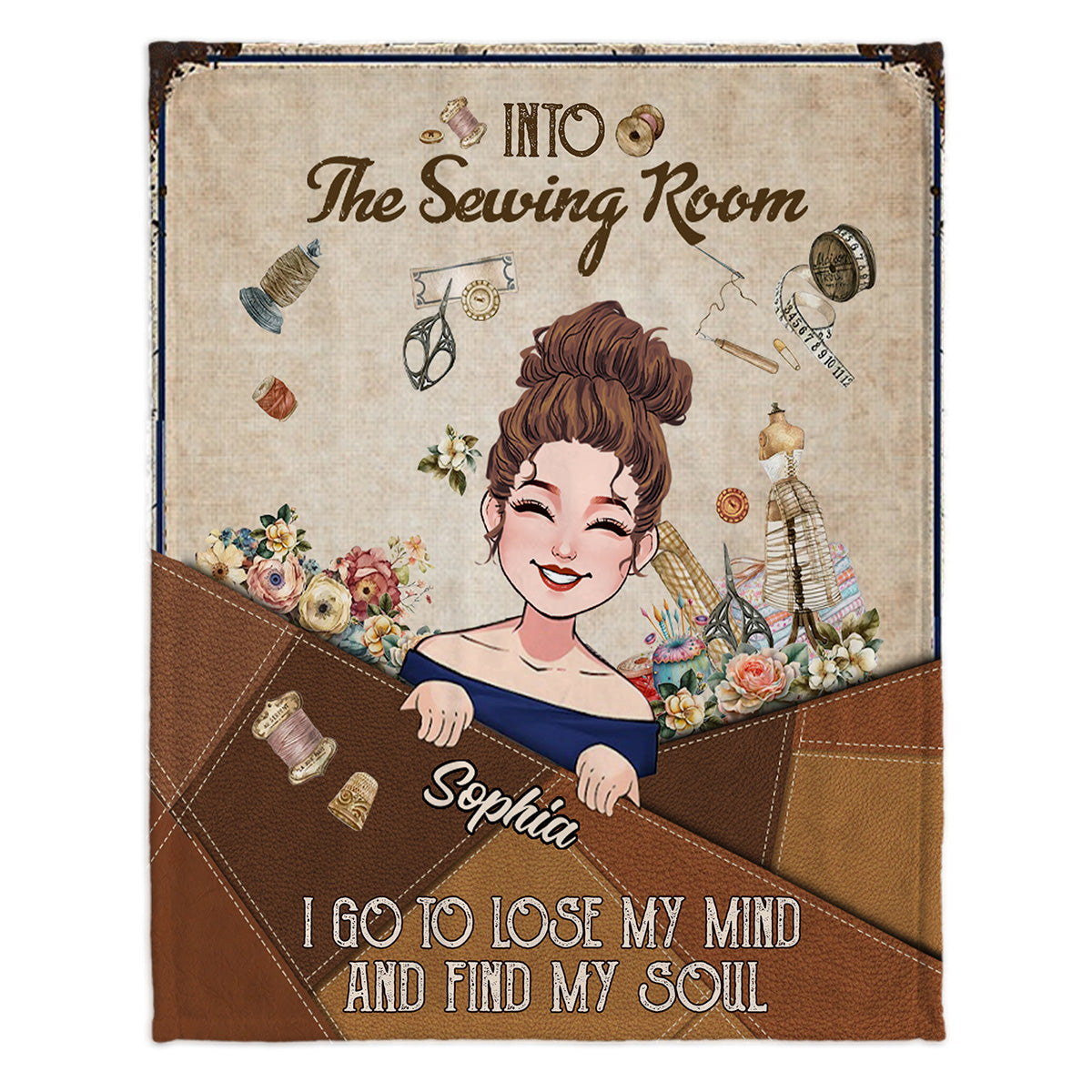 And Into The Sewing Room I Go - Personalized Sewing Blanket