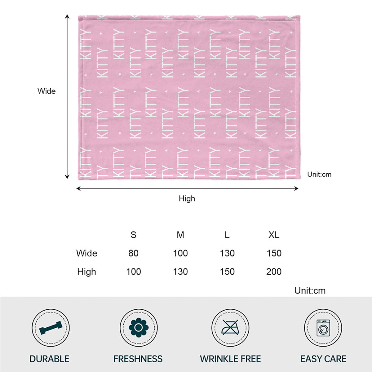 Couverture personnalisée pour chat avec motif nom de chat