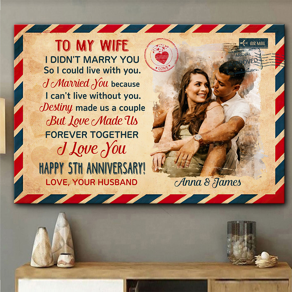 Happy Anniversary - Personalized Husband And Wife Canvas And Poster