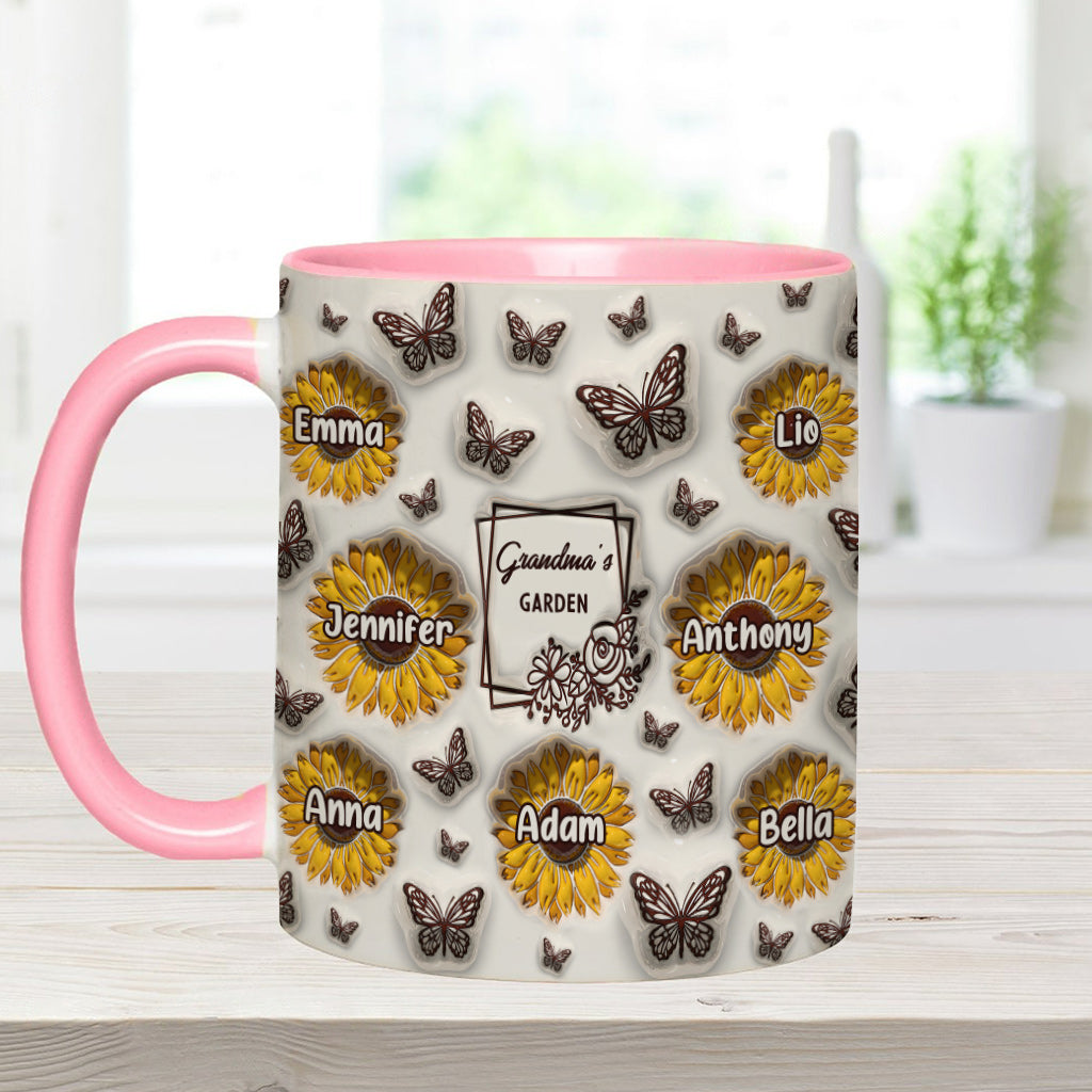 Le jardin de tournesols de grand-mère - Cadeau pour grand-mère - Mug personnalisé