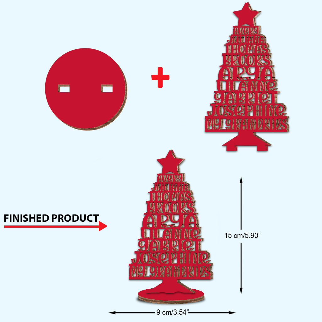 Mes petits-enfants - Cadeau pour grand-mère - Plaque en bois personnalisée à poser