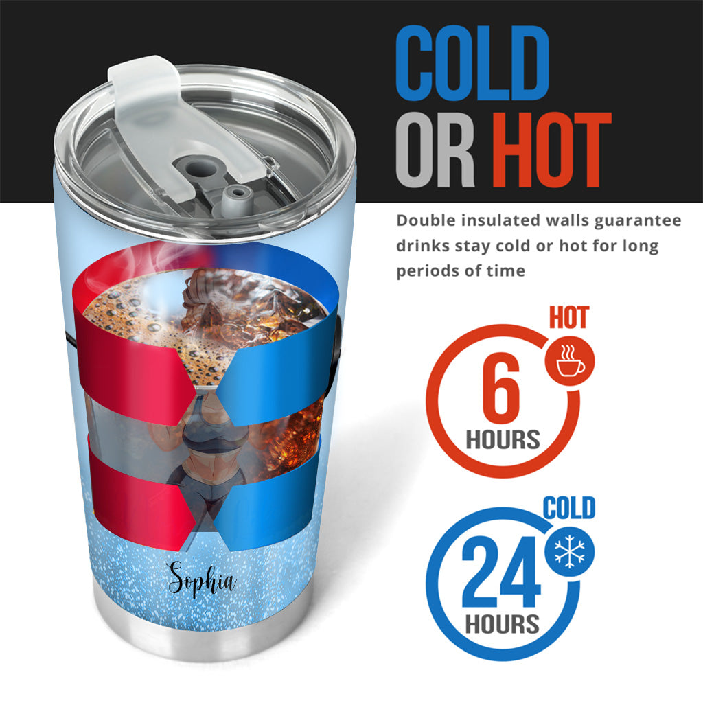 Et elle souleva des poids pour toujours - Gobelet isotherme de fitness personnalisé