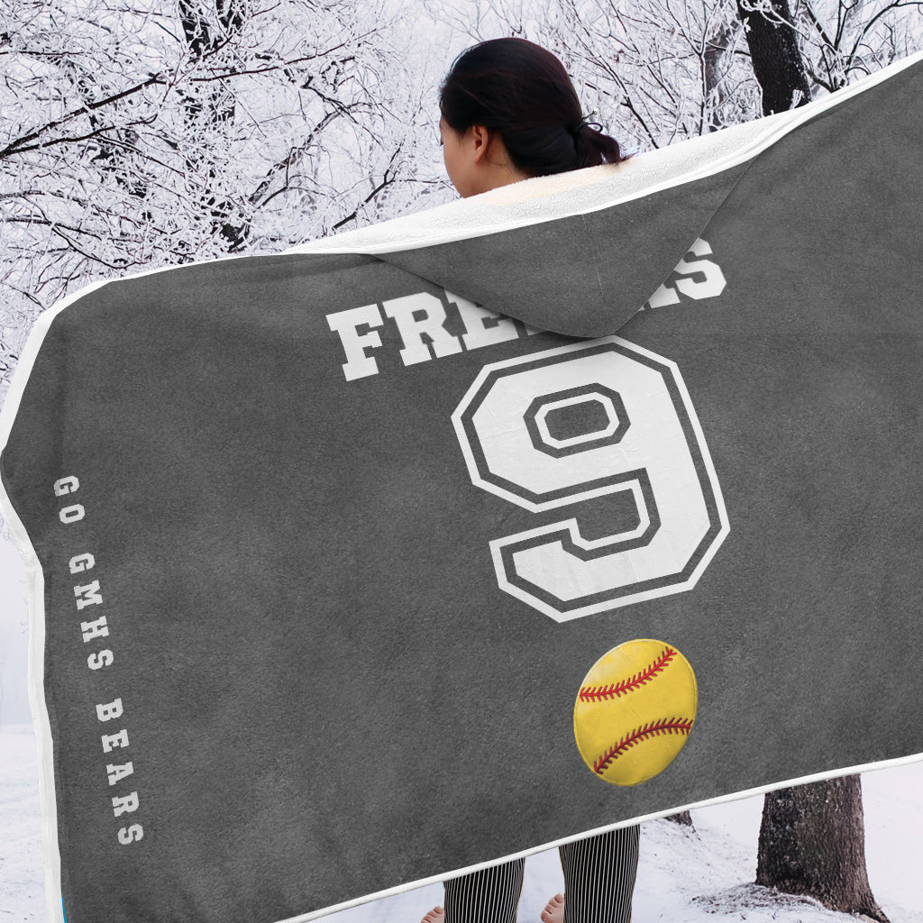 Les amateurs de sport, allez l'équipe ! - Couverture à capuche personnalisée pour le softball