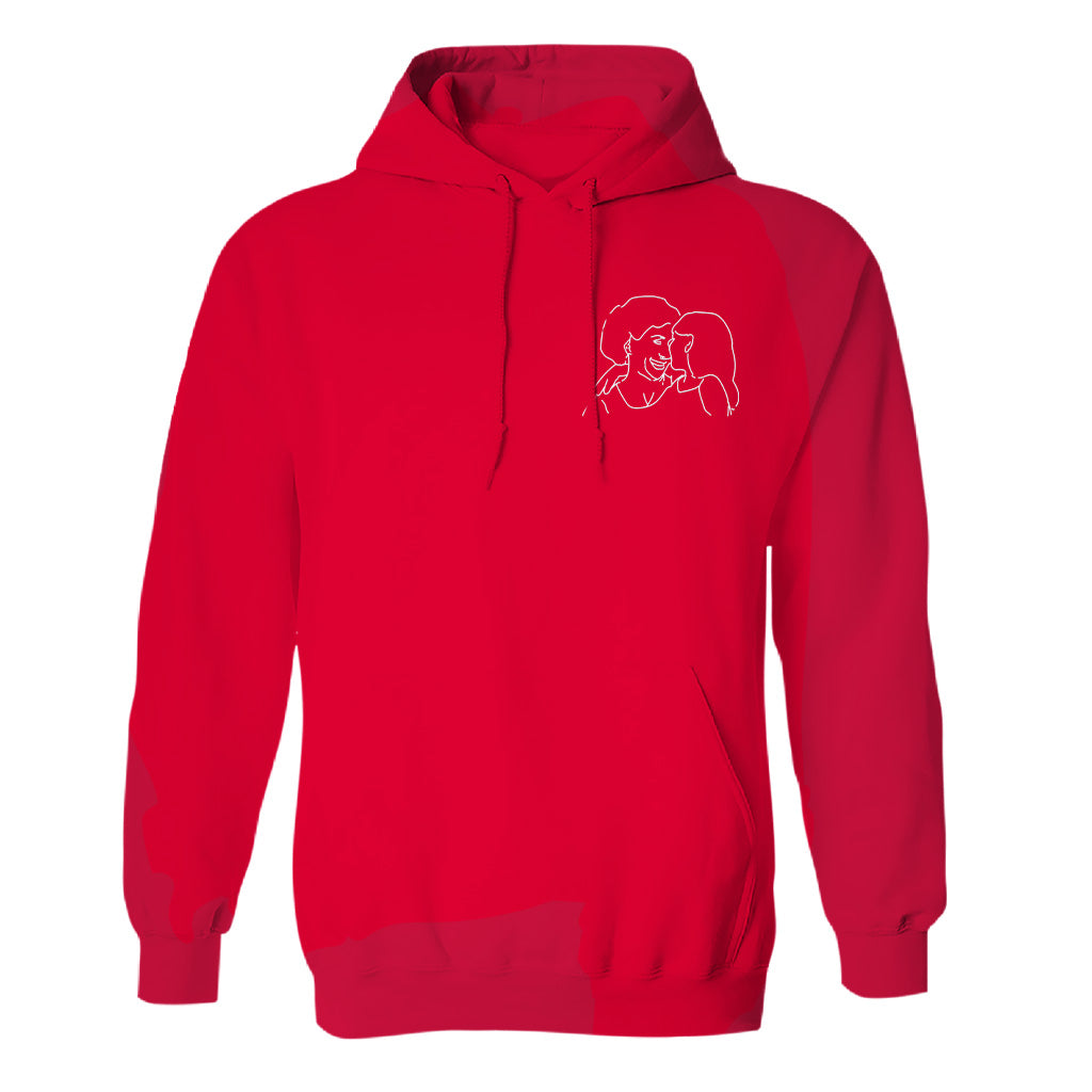 Individuelle Linienzeichnung – Personalisierter bestickter Oma-Hoodie