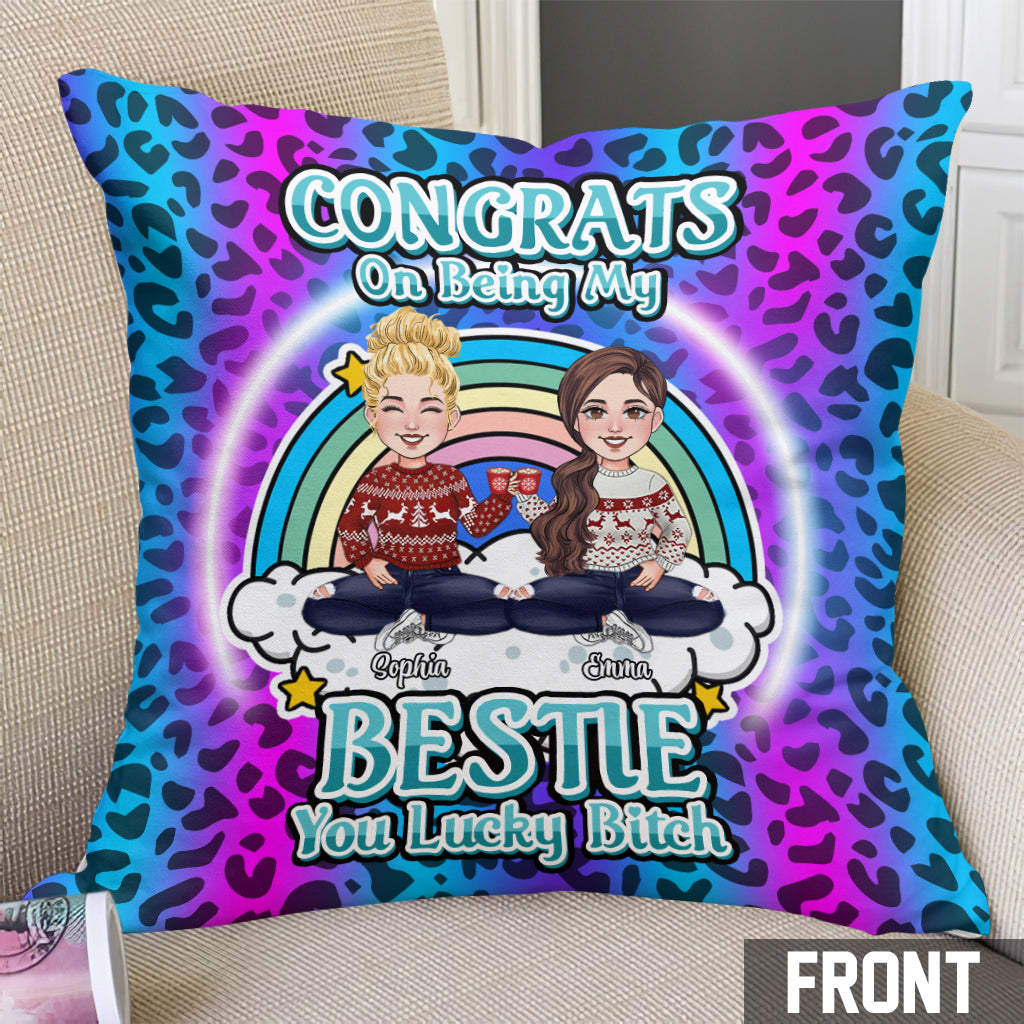 Congrats On Being My Beties - Gift for friend - Personalized Throw Pillow