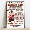 Bedroom&#39;s Rule Don&#39;t Forget To Lock The Door - Personalized Couple Canvas And Poster