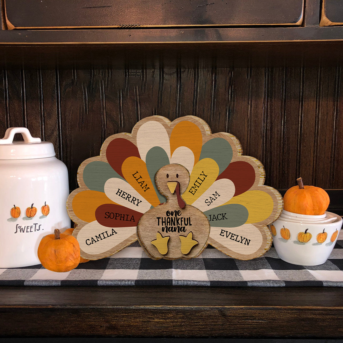 Eine dankbare Oma – Geschenk für Oma – Personalisiertes zweilagiges Holzschild / Holzplakette