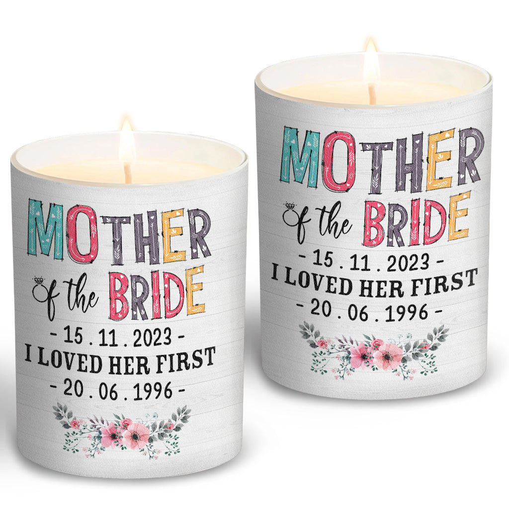 Mother Of The Bride - Personalized Mother Candle With Wooden Lid