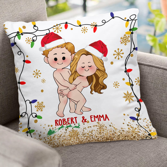 If You're Nice I'll Be Naughty - Personalized Couple Throw Pillow