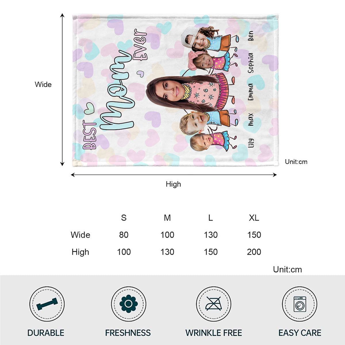 Best Grandma Ever - Gift for grandma, mom - Personalized Blanket