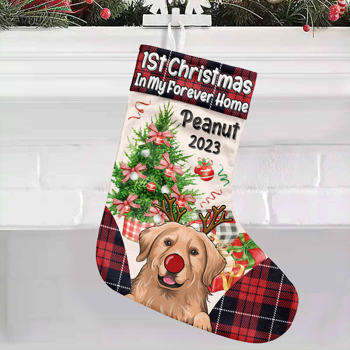 Mon premier Noël - Chaussettes de Noël personnalisées pour chiens