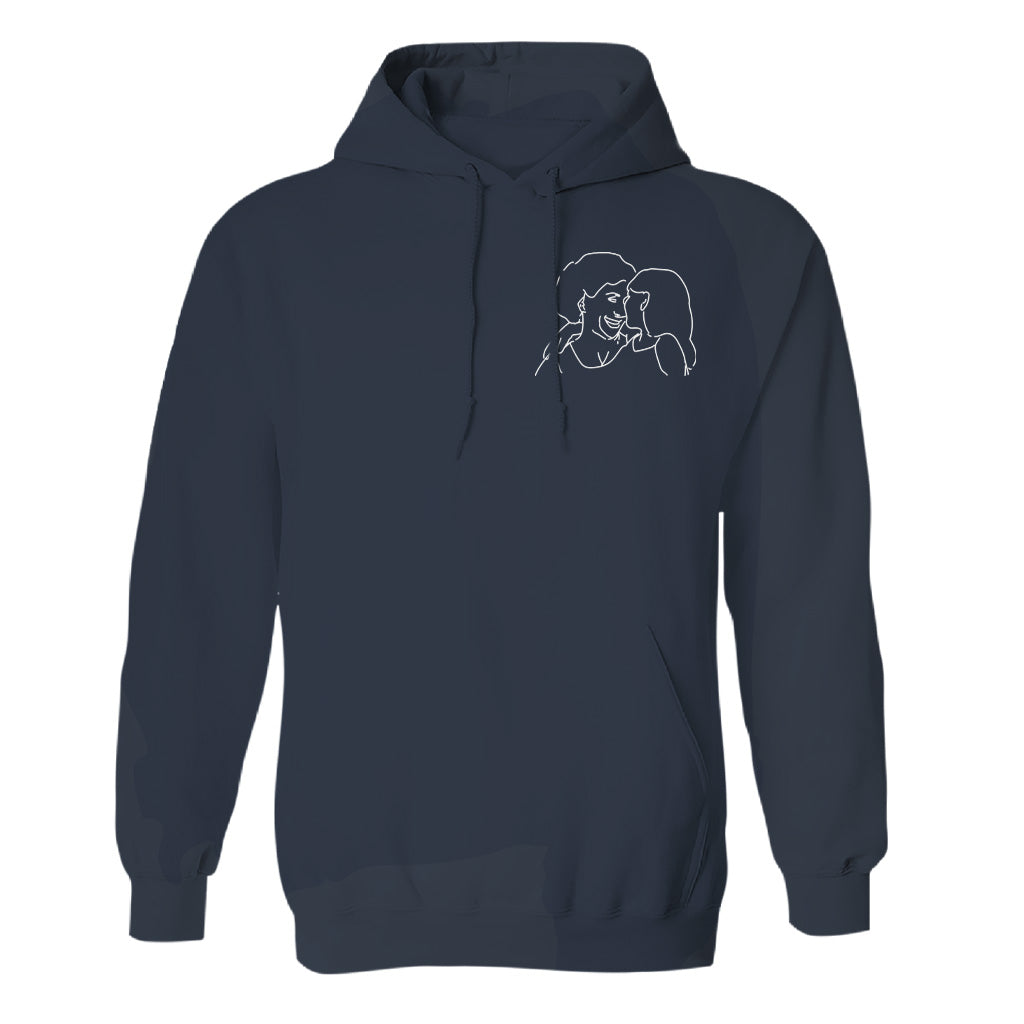 Individuelle Linienzeichnung – Personalisierter bestickter Oma-Hoodie