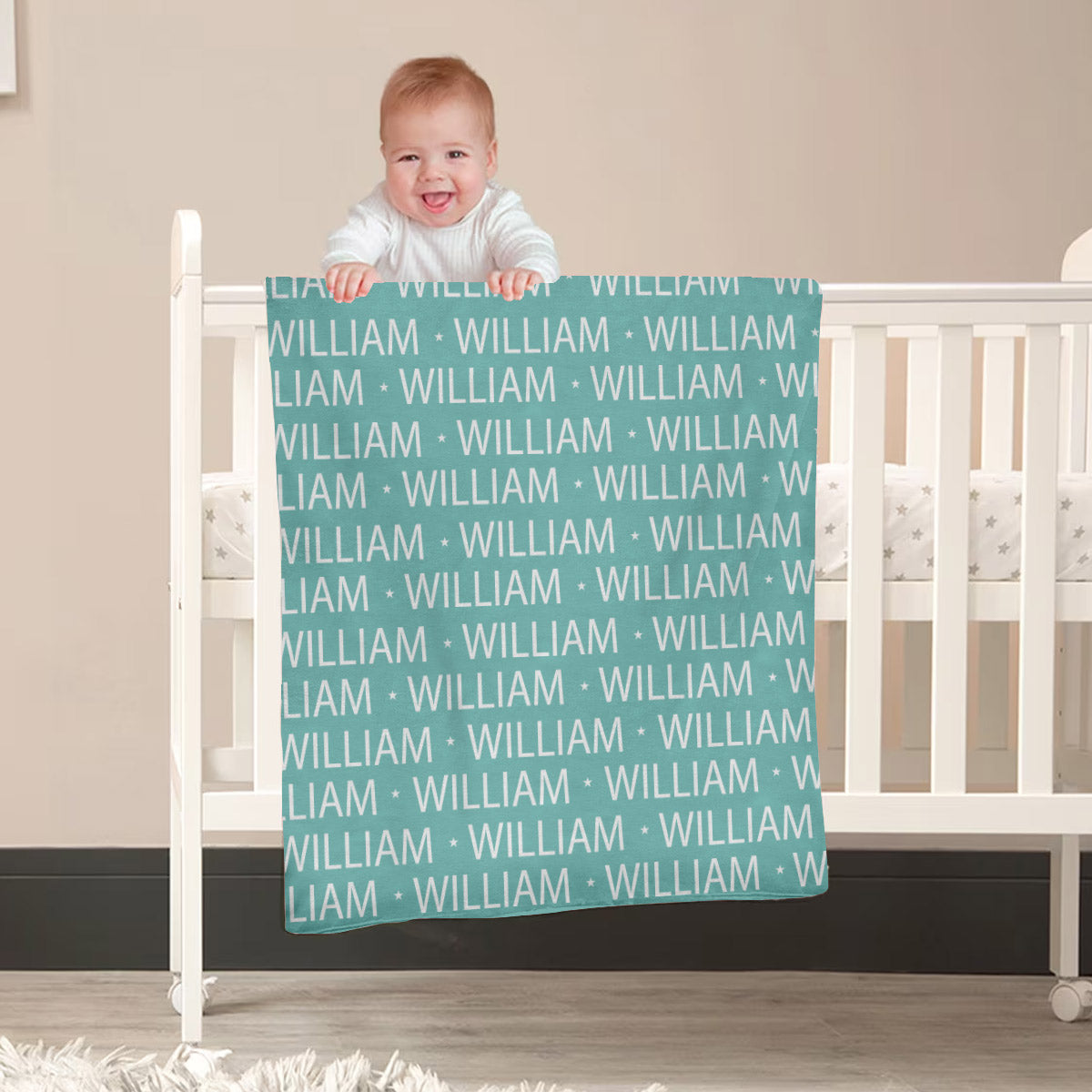 Individuelles Namensmuster – Personalisierte Babydecke