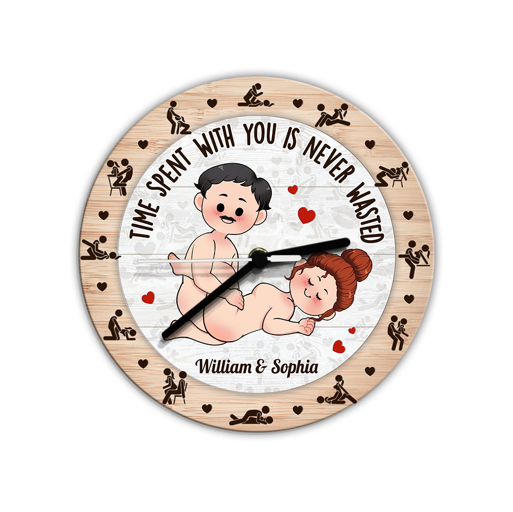 Time Spent With You - Personalized Couple Wall Clock