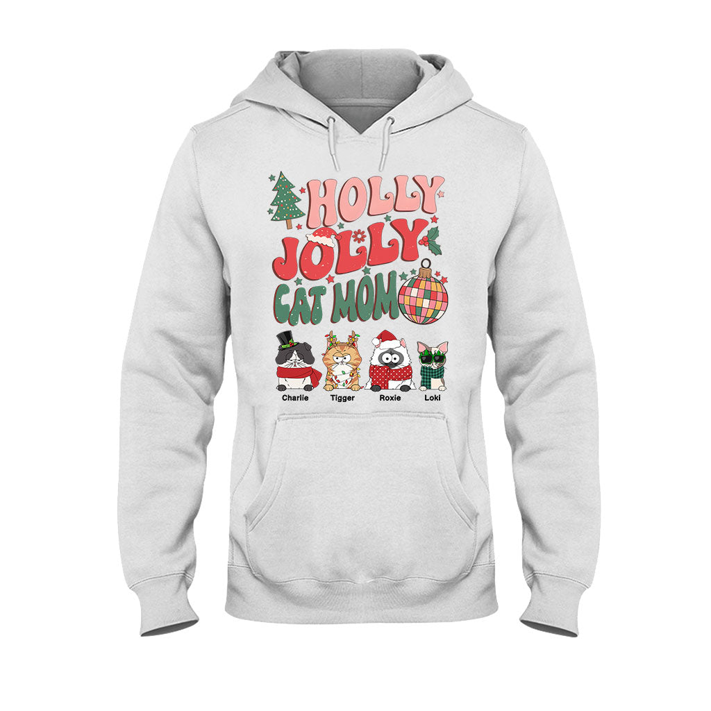 Maman chat/maman chien - T-shirt et sweat à capuche personnalisés pour chat Holly Jolly