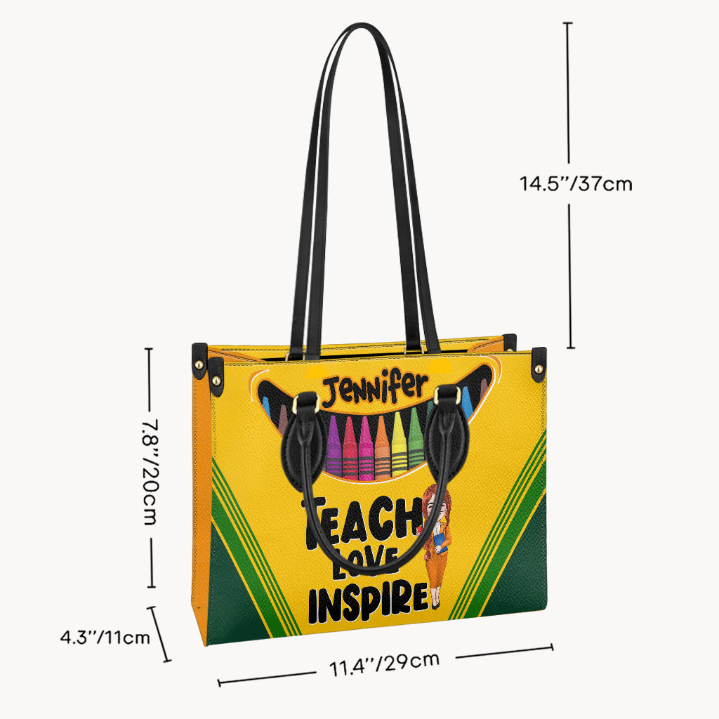 Positive Affirmations Butterfly - Personalized Butterfly Leather handbag