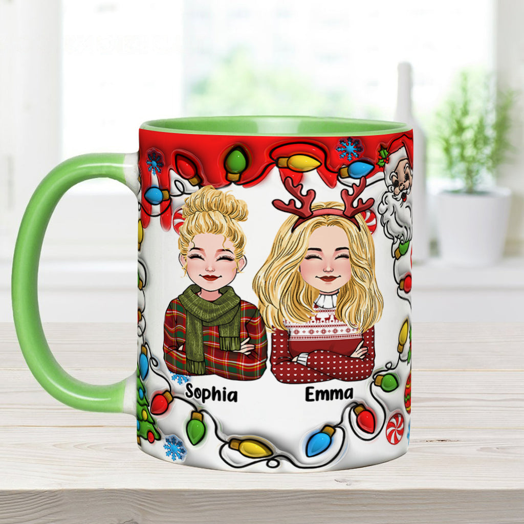 Kollegen sind wie Weihnachtslichter – Personalisierte Tasse mit Kollegen-Akzent