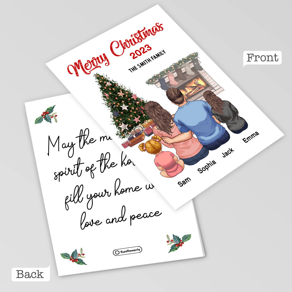Merry Christmas Gingerbread Family - Personalized Family Greeting Card