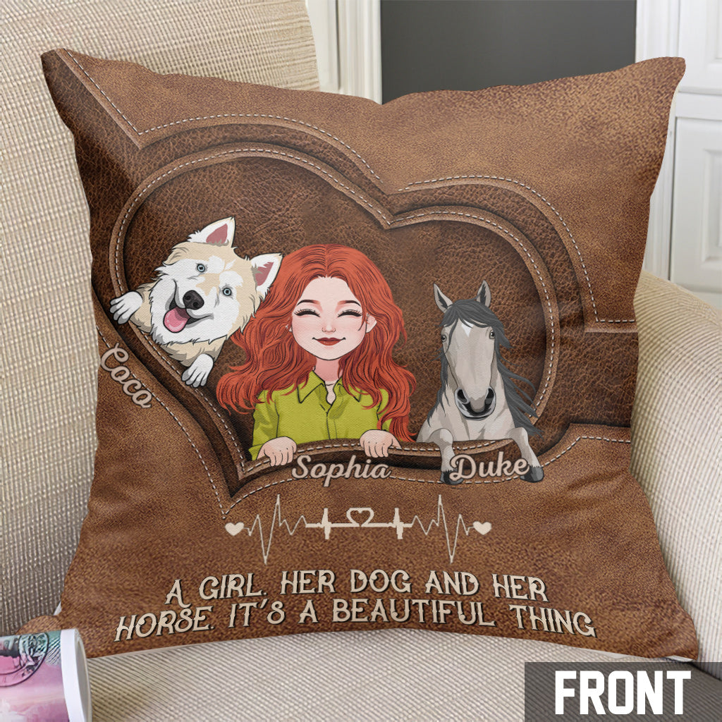 What A Beautiful Thing - Personalized Horse Throw Pillow