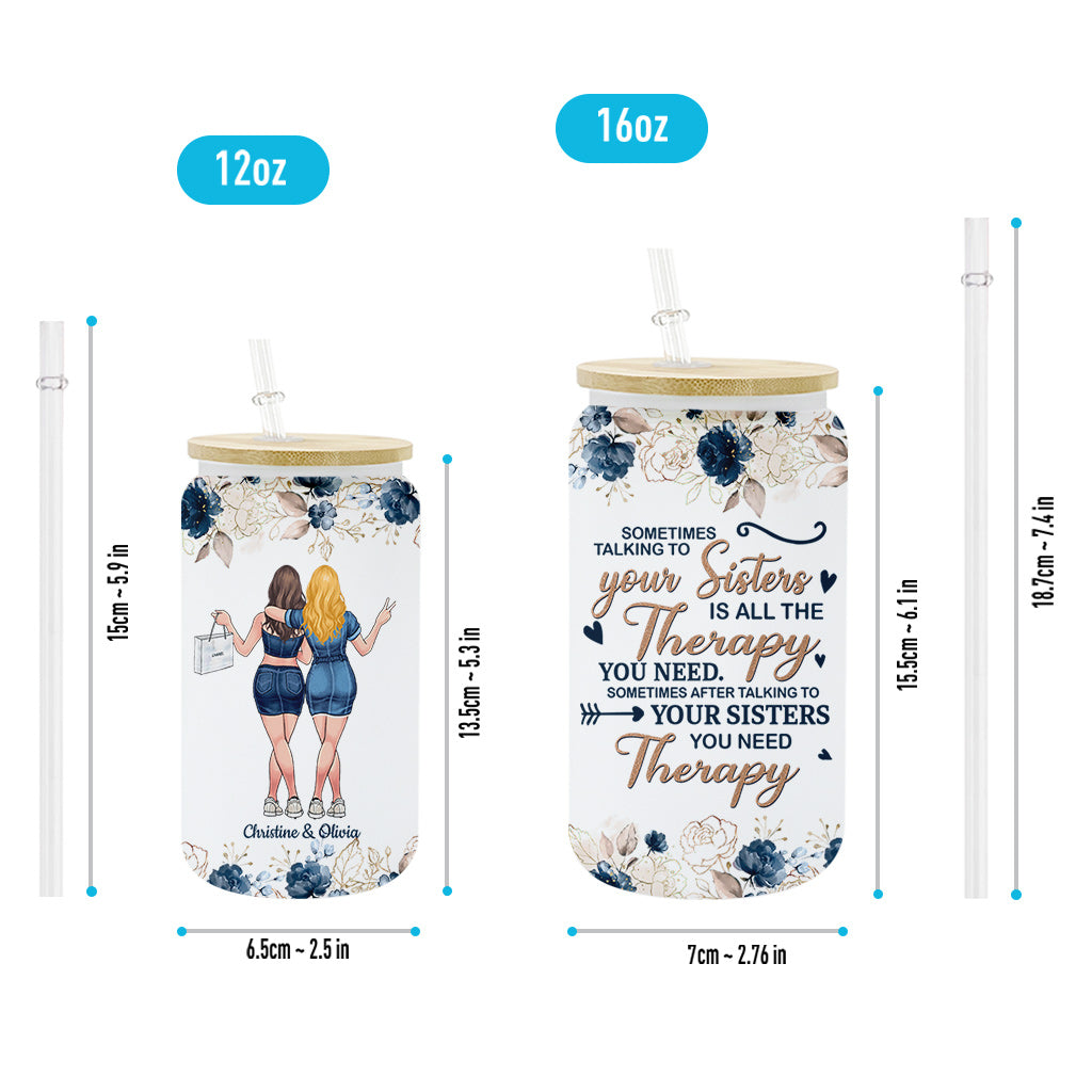 Talking To Your Sister - Personalized Bestie Can Glass