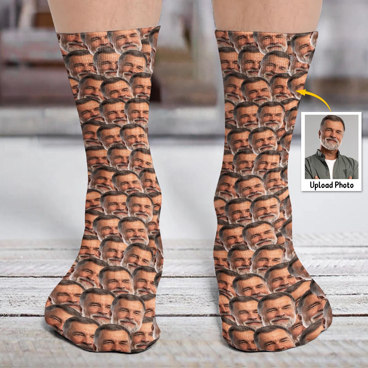Individuell bedruckte Socken mit Onkel-Motiv
